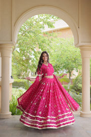 Women’s Floral Printed Lehenga Choli with Dupatta, Stitched Traditional Ethnic Wear