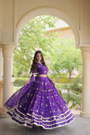 Women’s Floral Printed Lehenga Choli with Dupatta, Stitched Traditional Ethnic Wear