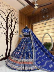 Women’s Royal Blue Gujarati Garba Lehenga Choli