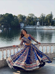 Women’s Royal Blue Gujarati Garba Lehenga Choli