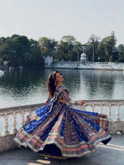 Women’s Royal Blue Gujarati Garba Lehenga Choli