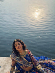 Women’s Royal Blue Gujarati Garba Lehenga Choli