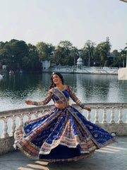 Women’s Royal Blue Gujarati Garba Lehenga Choli