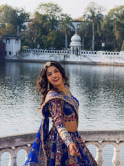 Women’s Royal Blue Gujarati Garba Lehenga Choli