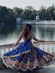 Women’s Royal Blue Gujarati Garba Lehenga Choli