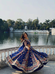 Women’s Royal Blue Gujarati Garba Lehenga Choli