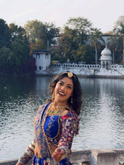 Women’s Royal Blue Gujarati Garba Lehenga Choli