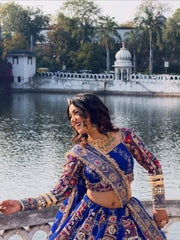 Women’s Royal Blue Gujarati Garba Lehenga Choli