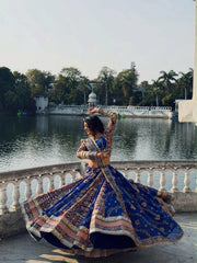 Women’s Royal Blue Gujarati Garba Lehenga Choli
