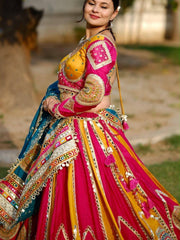 Women’s Yellow Gujarati Navratri Lehenga Choli with Designer Dupatta