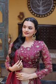 Women’s Lehenga Choli Set with Traditional Embroidery Work