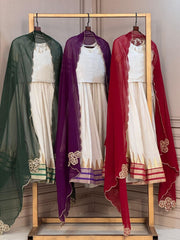 Women’s Traditional Lehenga Choli Set with Gold Lace & Embroidered Border Outfit