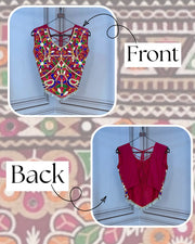 Women’s Traditional Kutchi Work Blouse with Multicolor Embroidery