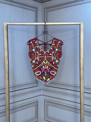Women’s Traditional Kutchi Work Blouse with Multicolor Embroidery