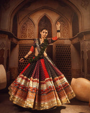 Women’s Red Gujarati Garba Lehenga Choli For Women