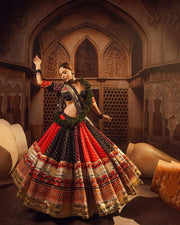 Women’s Red Gujarati Garba Lehenga Choli For Women