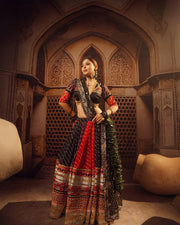 Women’s Red Gujarati Garba Lehenga Choli For Women
