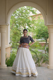 Women’s Cotton Gota Work Lehenga Choli Set, Full Stitched