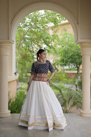 Women’s Cotton Gota Work Lehenga Choli Set, Full Stitched