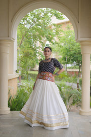 Women’s Cotton Gota Work Lehenga Choli Set, Full Stitched