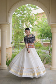 Women’s Cotton Gota Work Lehenga Choli Set, Full Stitched
