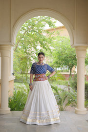 Women’s Cotton Gota Work Lehenga Choli Set, Full Stitched
