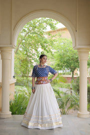 Women’s Cotton Gota Work Lehenga Choli Set, Full Stitched
