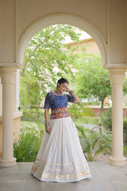 Women’s Cotton Gota Work Lehenga Choli Set, Full Stitched