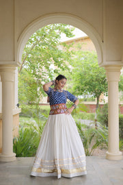 Women’s Cotton Gota Work Lehenga Choli Set, Full Stitched