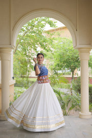 Women’s Cotton Gota Work Lehenga Choli Set, Full Stitched