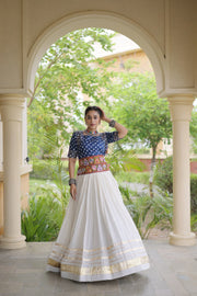 Women’s Cotton Gota Work Lehenga Choli Set, Full Stitched
