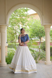 Women’s Cotton Gota Work Lehenga Choli Set, Full Stitched