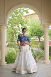 Women’s Cotton Gota Work Lehenga Choli Set, Full Stitched
