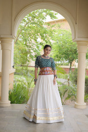 Women’s Cotton Gota Work Lehenga Choli Set, Full Stitched