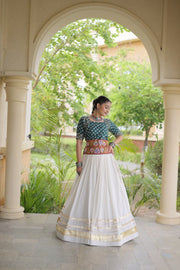 Women’s Cotton Gota Work Lehenga Choli Set, Full Stitched