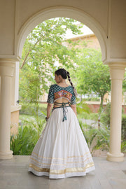 Women’s Cotton Gota Work Lehenga Choli Set, Full Stitched