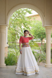 Women’s Cotton Gota Work Lehenga Choli Set, Full Stitched