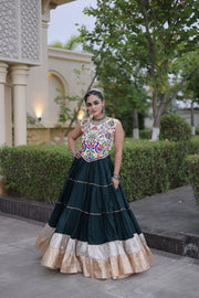 Women’s Rayon Lehenga with Kutchi Work Blouse