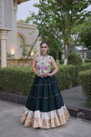 Women’s Rayon Lehenga with Kutchi Work Blouse