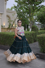 Women’s Rayon Lehenga with Kutchi Work Blouse