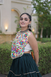 Women’s Rayon Lehenga with Kutchi Work Blouse