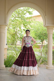 Women’s Rayon Lehenga with Kutchi Work Blouse