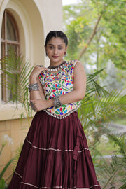 Women’s Rayon Lehenga with Kutchi Work Blouse