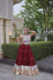 Women’s Rayon Lehenga with Kutchi Work Blouse