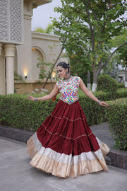 Women’s Rayon Lehenga with Kutchi Work Blouse
