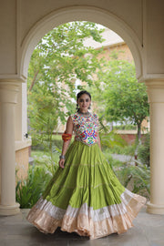 Women’s Rayon Lehenga with Kutchi Work Blouse
