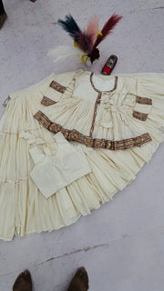 Women’s Cotton Anarkali Lehenga Set with Traditional Embroidered Work
