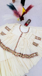 Women’s Cotton Anarkali Lehenga Set with Traditional Embroidered Work