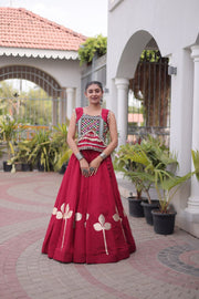 Women’s Mirror work Ethnic Embroidered Lehenga Choli Set