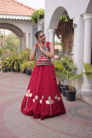 Women’s Mirror work Ethnic Embroidered Lehenga Choli Set